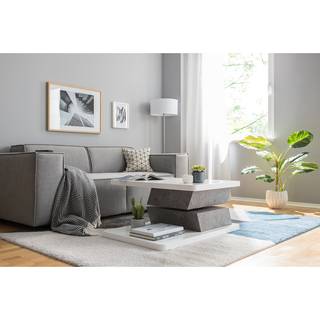Couchtisch Karula Hochglanz Weiß / Beton Dekor