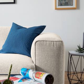 Divano angolare a 1,5 posto HUDSON Tessuto Saia: beige - Longchair preimpostata a sinistra