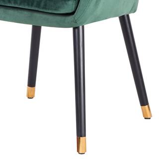 Sedia con braccioli Leezy G Rovere massello/velluto - Verde / Nero