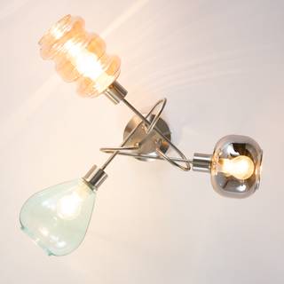 Plafondlamp Brooklyn Veiligheidsglas/ijzer - 3 lichtbronnen