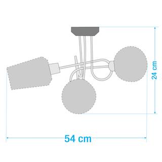 Deckenleuchte Brooklyn Sicherheitsglas / Eisen - 3-flammig