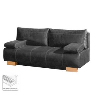 Schlafsofa Hanno II Antiklederlook - Dunkelgrau