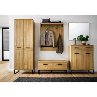 Garderobenschrank Krokby Eiche Grandson Dekor / Schwarz