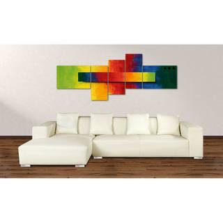 Bild Facets of a Rainbow Multicolor - Textil - Massivholz - 210 x 80 x 2 cm
