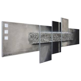 Bild Enlightened Silver Grau - Textil - Massivholz - 210 x 80 x 2 cm