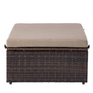 Loungehocker Paradise Lounge Polyrattan / Polyester - Braun / Beige