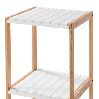 Regal Jakob I Bambus teilmassiv - Matt Weiß / Bambus - Höhe: 114 cm
