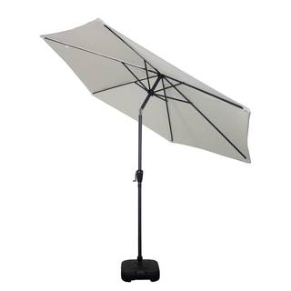 Sonnenschirm Shady Webstoff / Stahl - Beige / Schwarz - Beige