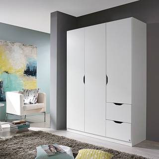 Armoire Freiham Blanc alpin - Blanc alpin - Largeur : 136 cm - Sans portes miroir