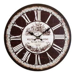 Wanduhr Welcome MDF - Schwarz / Weiß