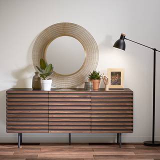 Sideboard Kipra Echtholzfurnier - Walnuss / Graphit