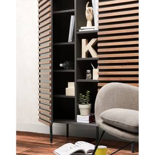 Highboard Kipra Echtholzfurnier - Walnuss / Graphit