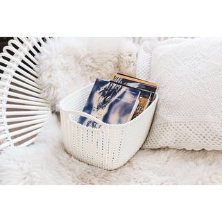 Opbergboxen Knit L (set van 3) Kunststof - Licht beige