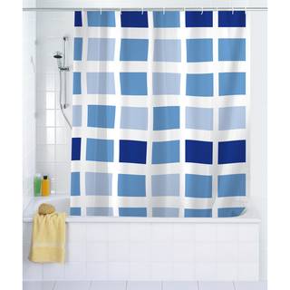 Rideau de douche Mosaik Bleu - Textile - 180 x 200 cm