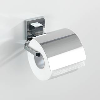 Vacuum-Loc Toilettenpapierhalter Quadro Silber - Metall - Kunststoff - 13 x 12 x 14 cm