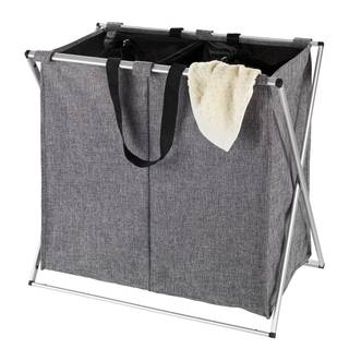 Wäschesammler Duo I Grau - Textil - 59 x 57 x 38 cm