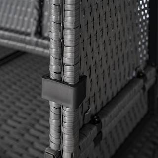 Set di sedute Goobo II Alluminio/Polyrattan - Antracite - Longchair preimpostata a sinistra