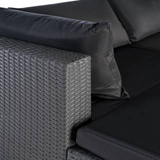 Sitzgruppe Goobo II (3-teilig) Aluminium / Polyrattan  - Anthrazit - Longchair davorstehend links