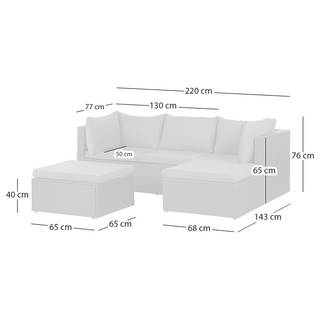 Set di sedute Goobo II Alluminio/Polyrattan - Antracite - Longchair preimpostata a destra