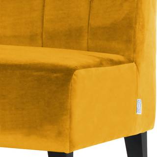 Küchensofa Esquina (3-Sitzer) Samt / Kiefer massiv - Currygelb