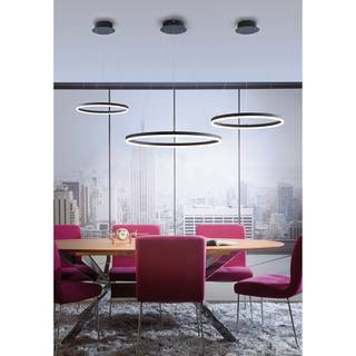 LED-hanglamp Titus Aluminium/plexiglas - 1 lichtbron - Diameter: 60 cm