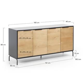 Sideboard Ceduna Eiche / Matt Schwarz