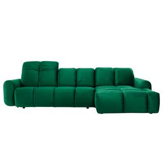 Hoekbank Malter Fluweel - Antiek groen - Longchair vooraanzicht rechts