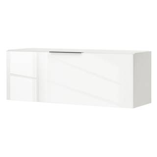 Hängeschrank Shino I Glas Weiß / Weiß - Breite: 90 cm