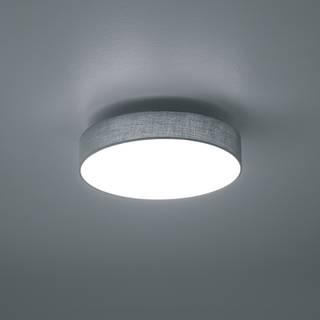 LED-Deckenleuchte Lugano I Mischgewebe / Nickel - 1-flammig - Grau - Durchmesser: 30 cm