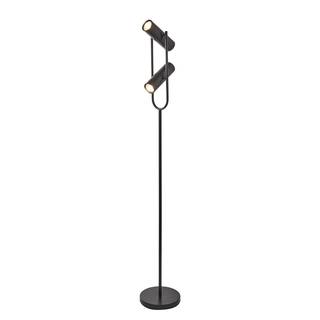 Staande lamp Telescope staal - 2 lichtbronnen - Zwart