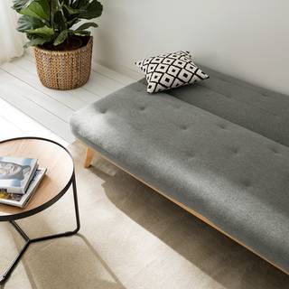 Divano letto Lubei Tessuto - Grigio