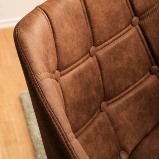 Sedia con braccioli Lamppi Microfibra / Quercia massello - Microfibra Colby: cognac vintage - 1 sedia