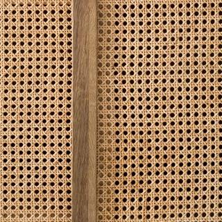 Massives Highboard VINA Mango massiv / Wiener Geflecht - Mango / Beige