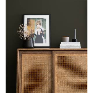 Massives Highboard VINA Mango massiv / Wiener Geflecht - Mango / Beige