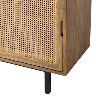 Massive Kommode VINA Mango massiv / Wiener Geflecht - Mango / Beige