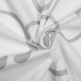 Rideau Ilia Coton biologique - Blanc / Gris clair