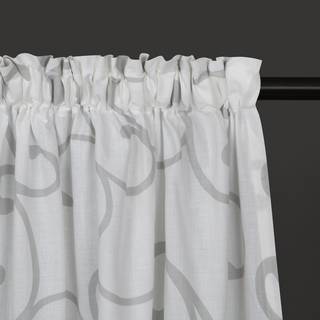 Rideau Ilia Coton biologique - Blanc / Gris clair