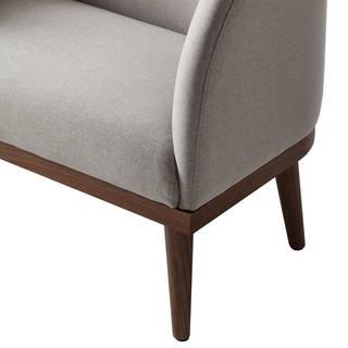 Panca con cassetti Larbro Impiallacciatura in vero legno / Tessuto - Noce / Grigio