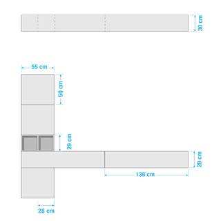 Wohnwand Infinity III (7-teilig) Beton Dekor / Graphit