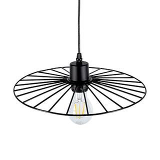 Hanglamp Antonella Zwart - Massief hout - Metaal - Hoogte: 110 cm
