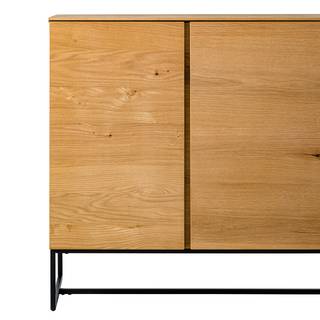 Buffet Nozza I Placage en bois véritable - Chêne / Noir
