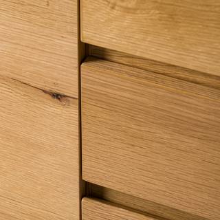 Buffet Nozza I Placage en bois véritable - Chêne / Noir
