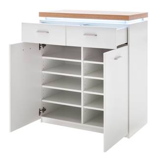 Kast Mundai II Incl. verlichting - wit/Wotan eikenhouten look