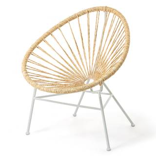 Sessel Olinda II (2er-Set) Stahl / Schiffsseil -Beige / Weiß