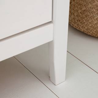 Kommode Belleria II Kiefer massiv / Wiener Geflecht - Weiß