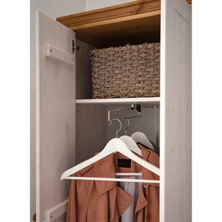 Garderobenschrank Lillehammer Kiefer massiv - Kiefer Weiß / Kiefer Honig