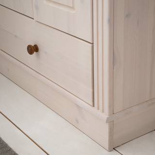 Garderobenschrank Lillehammer Kiefer massiv - Kiefer Weiß / Kiefer Honig