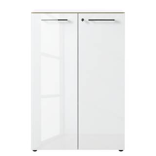 Aktenschrank Monteria I Glas - Weiß / Eiche Navarra Dekor