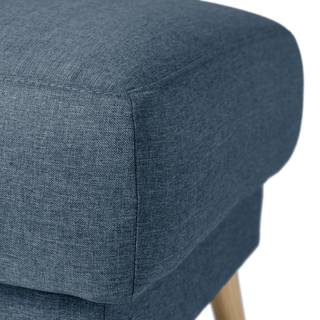 Gestoffeerde hocker SOLA Stof Luba: Jeansblauw