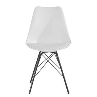 Chaises Beatty (lot de 2) Imitation cuir et matière plastique / Métal - Noir - Blanc - Noir